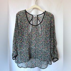 Bar III floral sheer blouse